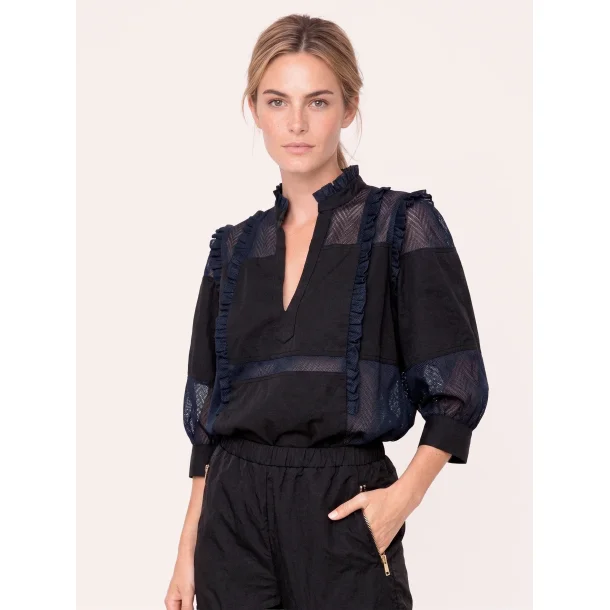 Gossia - Marsh bluse- Black Navy
