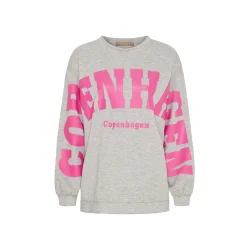 Marta - Hibiscus Sweatshirt - Grey/Pink