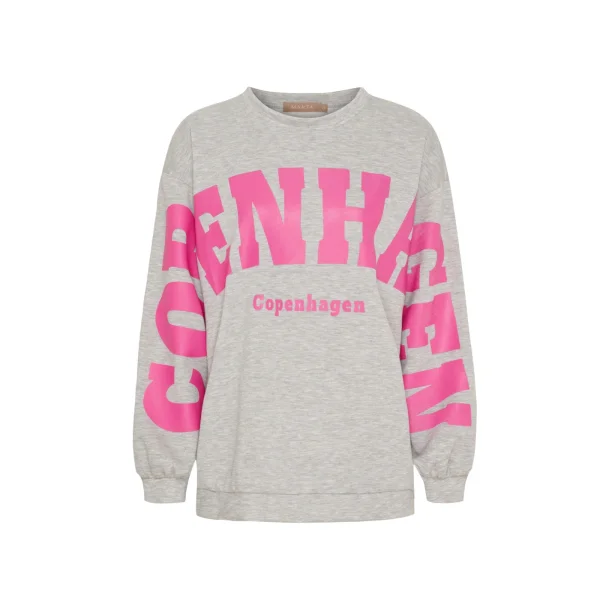 Marta - Hibiscus Sweatshirt - Grey/Pink