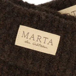 Marta - Strik Mitten Handsker - Brown