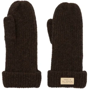 Marta - Strik Mitten Handsker - Brown