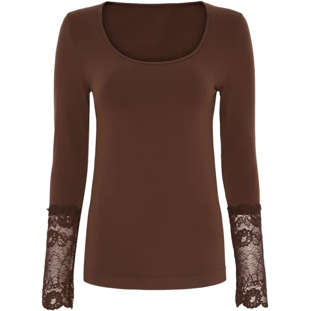 Tim &amp; Simonsen - Mary Bluse Lace LS - Cioccolato
