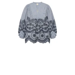 Gossia - Mee Cao Blouse - Blue Stripes 
