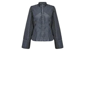 Gossia - Micalla Skjorte - Black/White Stripes 