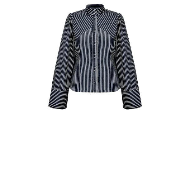 Gossia - Micalla Skjorte - Black/White Stripes 