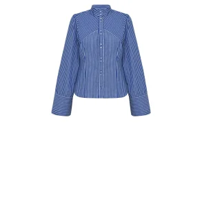 Gossia - Micalla Skjorte - Blue White Stripes
