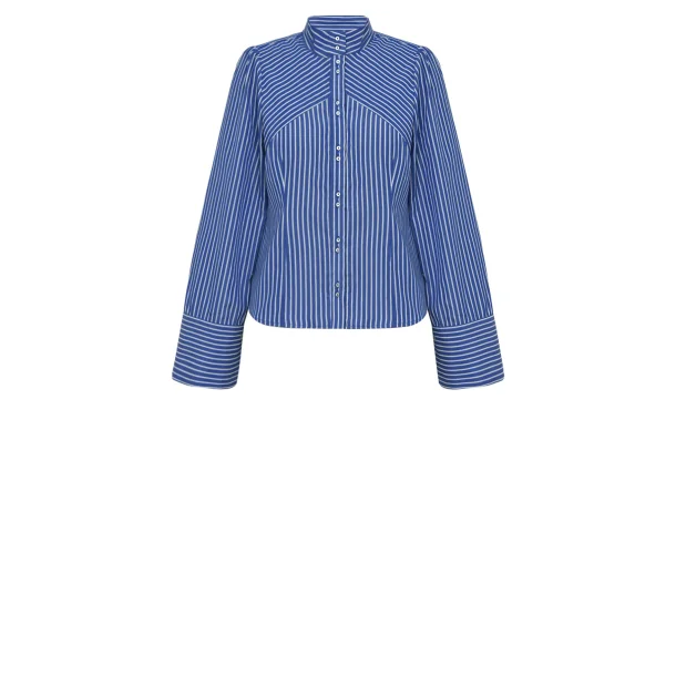 Gossia - Micalla Skjorte - Blue White Stripes