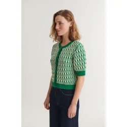 Basic Apparel - Minie Cardigan - Abundant green/ Whisper White