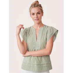 Gossia - Minka Bluse - Creme Navy Stripes