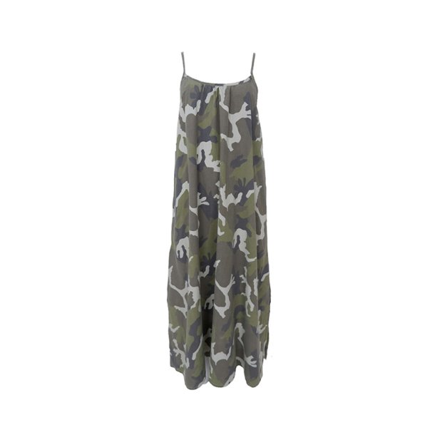 Black Colour - Minna Strap Dress - Camouflage