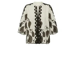 Gossia - Miraa bluse - Creme - Brown