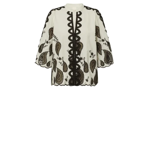 Gossia - Miraa bluse - Creme - Brown
