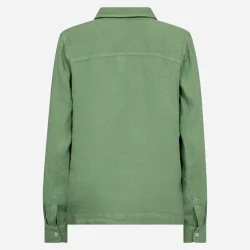 Mos Mosh - Enna Linen Pocket Skjorte - Truf Green
