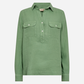 Mos Mosh - Enna Linen Pocket Skjorte - Truf Green