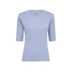 Mos Mosh - Mali O-neck 3/4 Sleeve Tee - Brunnera Blue