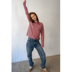 Boii - Nete Ls Tee - Pink/black Stripe