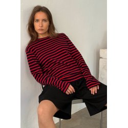 Boii - Nete Ls Tee - Navy/red Stripe