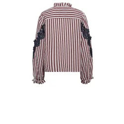 Gossia - Oline Mai Blouse - Wine Striped
