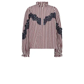 Gossia - Oline Mai Blouse - Wine Striped