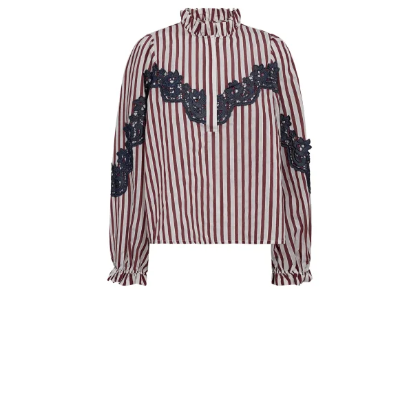 Gossia - Oline Mai Blouse - Wine Striped
