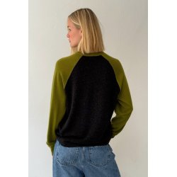 Boii - Polly Contrast Strik - Dark Grey Mel/Gartner Green