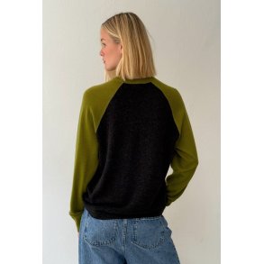 Boii - Polly Contrast Strik - Dark Grey Mel/Gartner Green