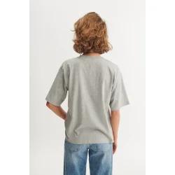 Basic Apparel - Raja T-shirt Bisou - Grey Melange/Lipstick