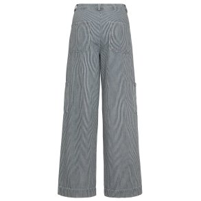 Gossia - Rosann bukser - Off-white Blue striped