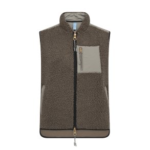 Mos Mosh - Rowe Eli Teddy vest - Dusty Olive 