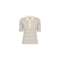 Mos Mosh - Caliz Stripe SS tee - Coffee Quartz