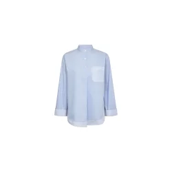 Mos Mosh - Bronwyn Stripe skjorte - Brunnera Blue