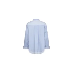 Mos Mosh - Bronwyn Stripe skjorte - Brunnera Blue