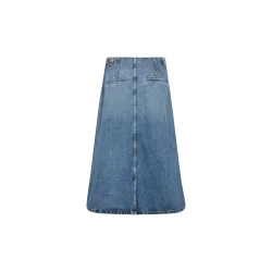 Mos Mosh - Leala Denim Nederdel - Mid Blue