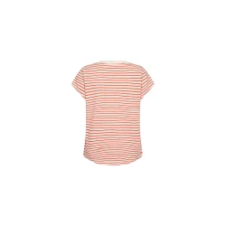 Mos Mosh - Kala V-SS Stripe Tee - Spicy Orange