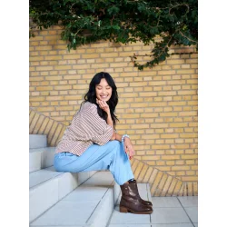 Black Colour - Starry loose strass skjorte - Tobacco