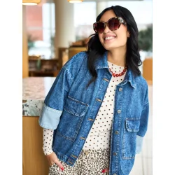 Black Colour - Izzy Denim Jakke - Mid Blue