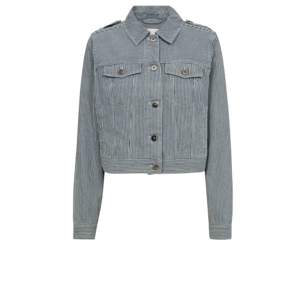 Gossia - Salca jakke - Off-white Blue Striped