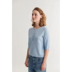 Basic Apparel - Selem Grandda T-shirt Strik - Light Blue