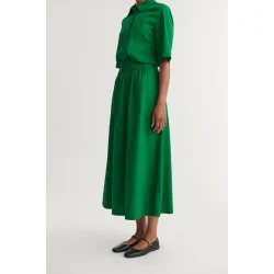 Basic apparel - Silje lang nederdel - Abundant green