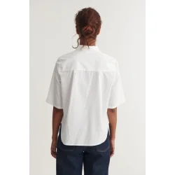 Basic Apparel - Silje Cropped Skjorte - Bright White