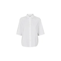 Basic Apparel - Silje Cropped Skjorte - Bright White