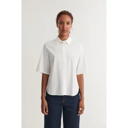 Basic Apparel - Silje Cropped Skjorte - Bright White