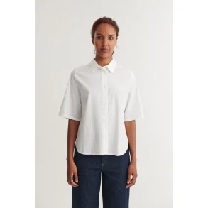 Basic Apparel - Silje Cropped Skjorte - Bright White