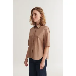 Basic Apparel - Silje SS skjorte - Portobello