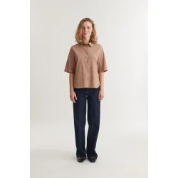 Basic Apparel - Silje SS skjorte - Portobello