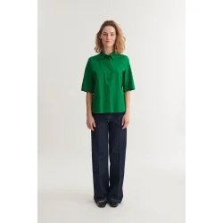 Basic Apparel - Silje SS skjorte - Abundant green