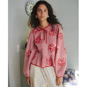 Sissel Edelbo - Sunny Top - Red Checks - Onesize