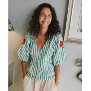 Sissel Edelbo - Lotta Skjorte - Green Stripes