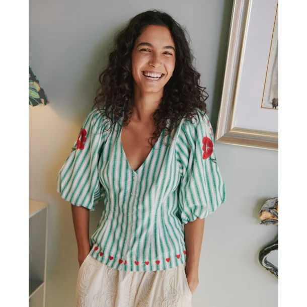 Sissel Edelbo - Lotta Skjorte - Green Stripes