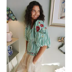 Sissel Edelbo - Lotta Skjorte - Green Stripes